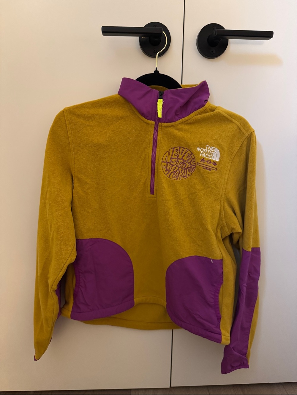 The North Face Yellow & Purple Fleece Pullover